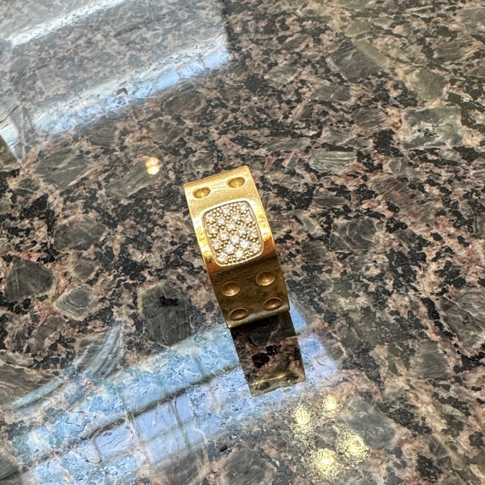 Roberto Coin Gold Ring with Pave Diamonds
